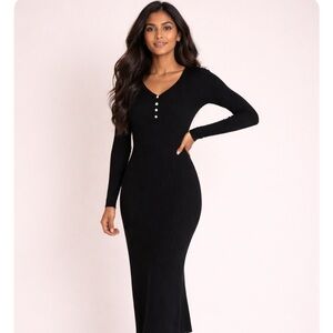 NWOT Black Maxi Sweater Dress